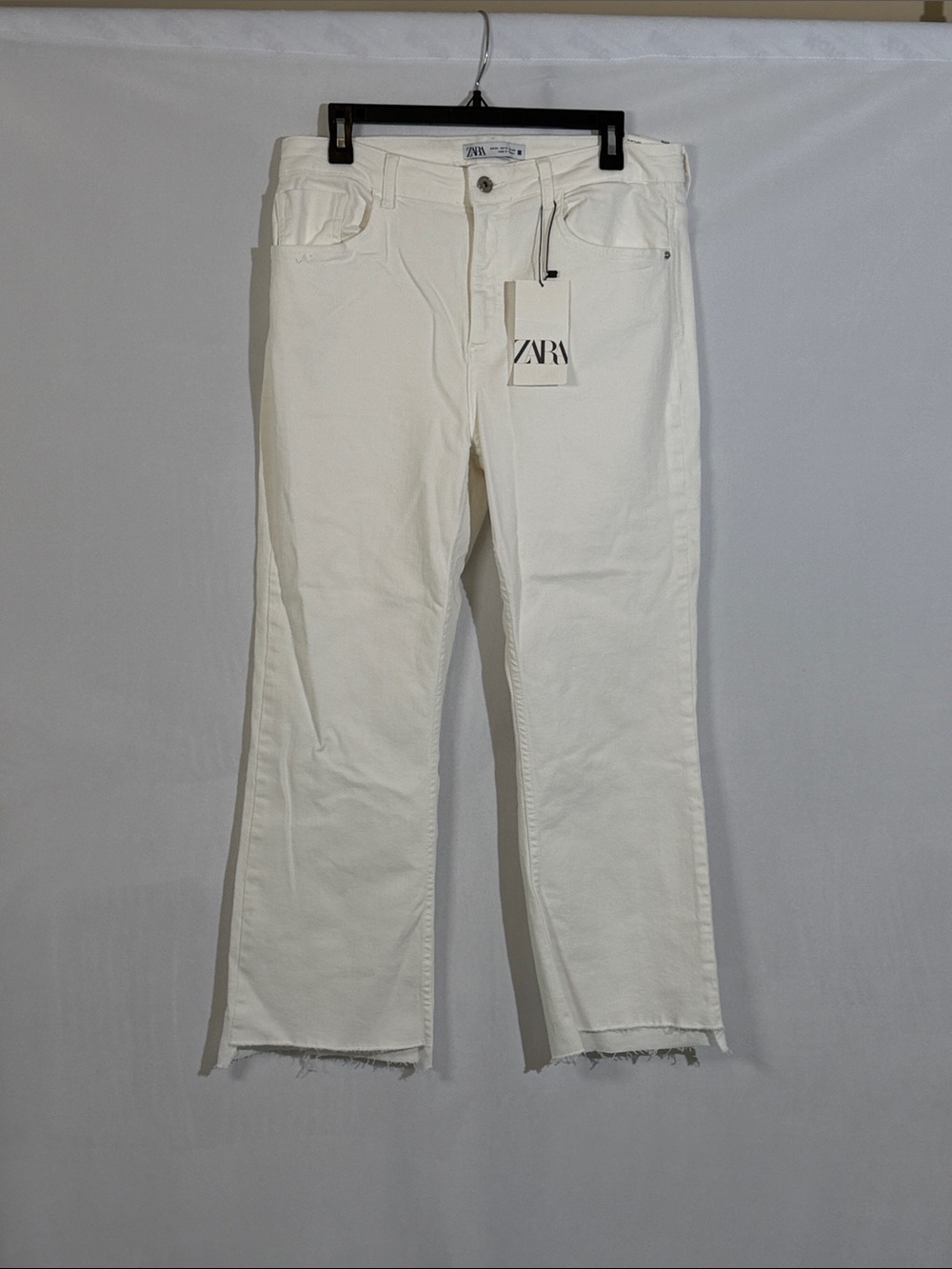 NWT Zara Mini Flare Jeans Size 12 White